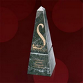 Groove Obelisk Award/ Green Marble - 8"x2 1/2"x2 1/2"
